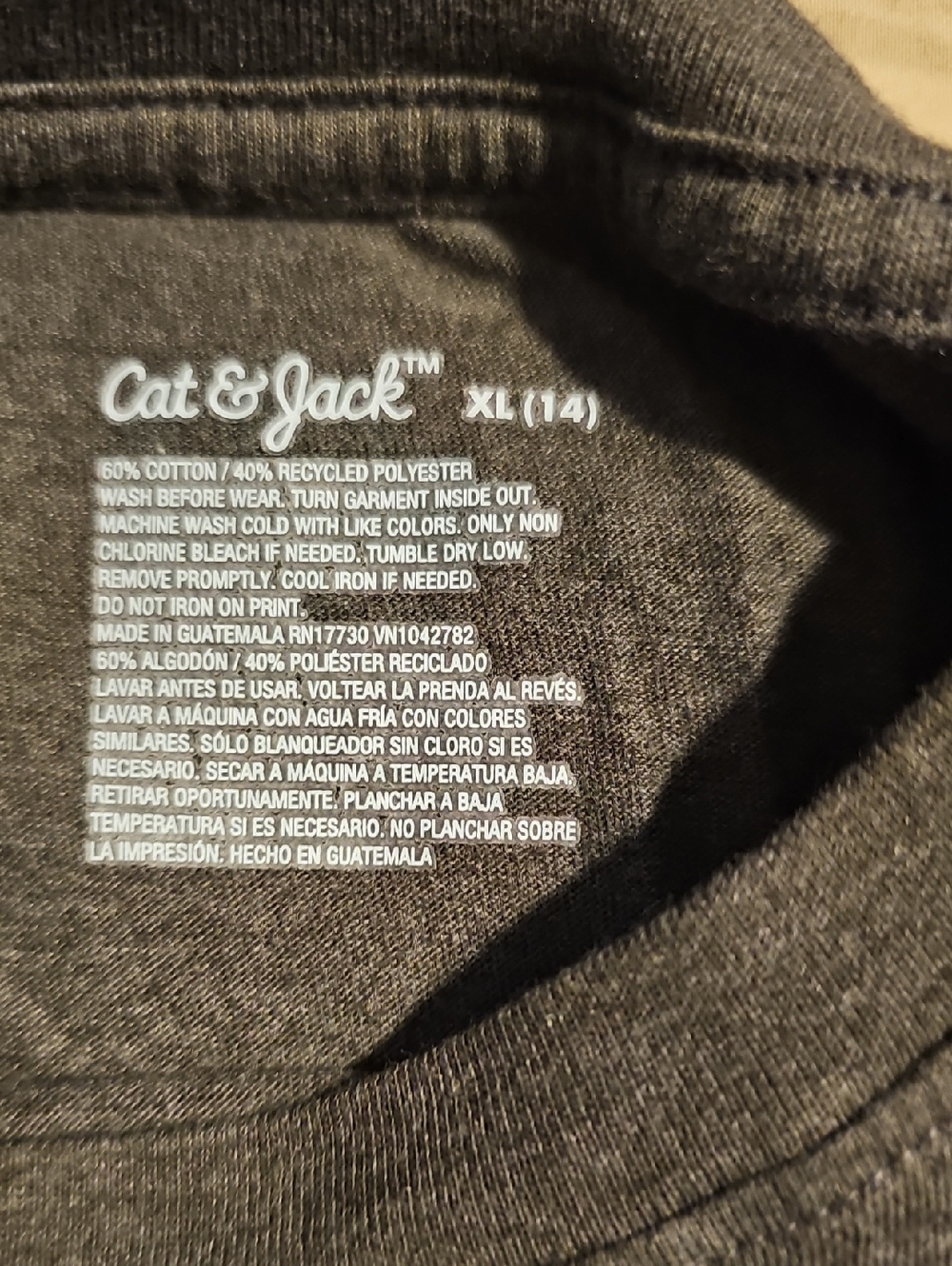 Cat & Jack Kids Short Sleeve Heart Graphic Tees - Red & Charcoal - Picture 5 of 5